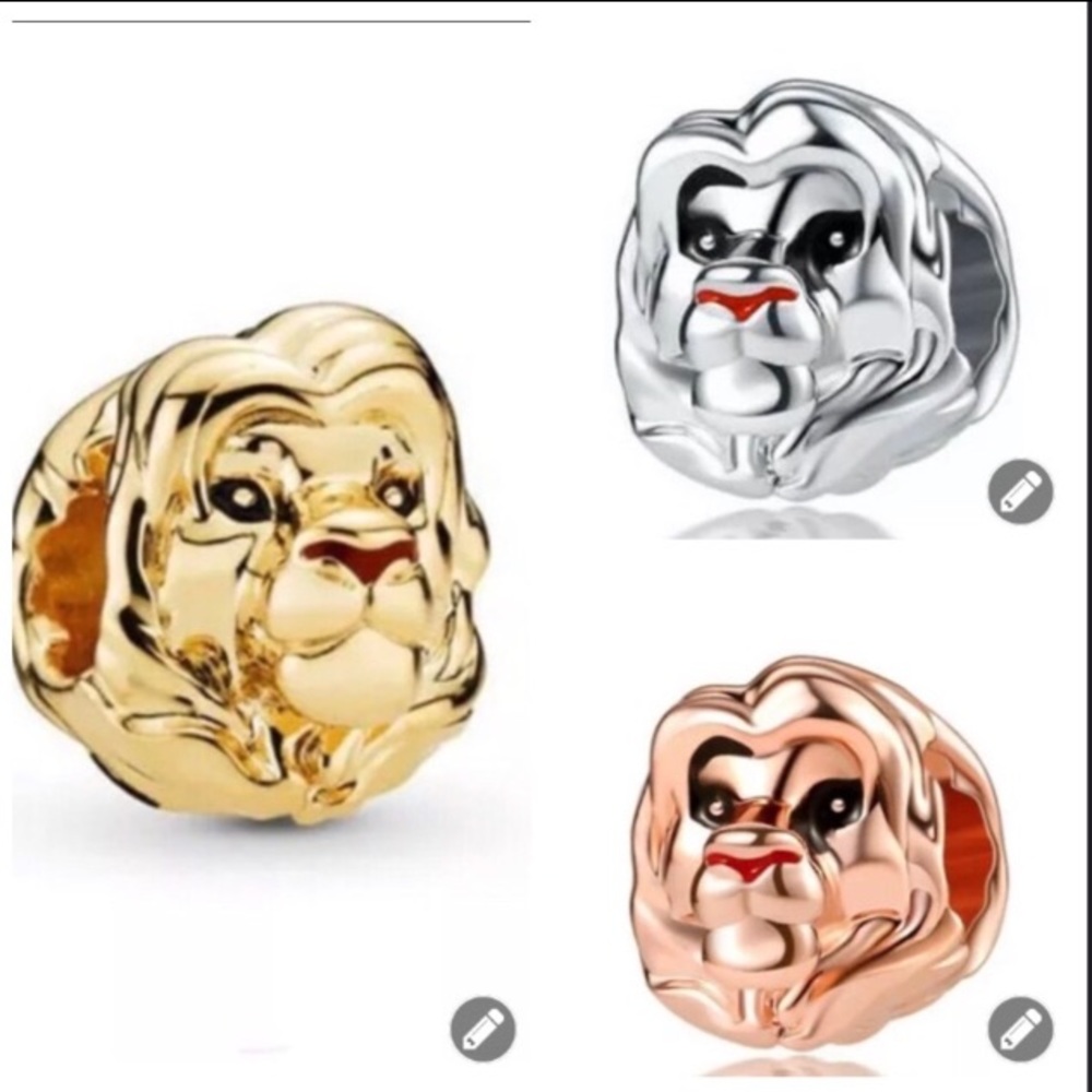 3 Disney The Lion King Simba Bead Charm Bundle Set /Not Pandora
